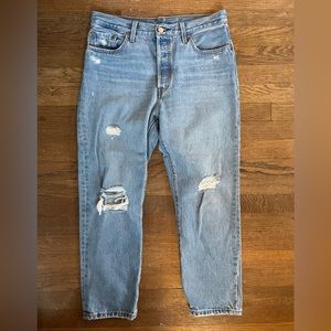 Levi’s 501 distressed jeans